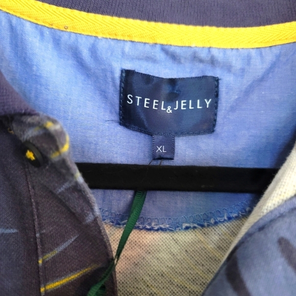 *NWT* Steel & Jelly Navy Tropical Polo Size XL - Picture 3 of 5